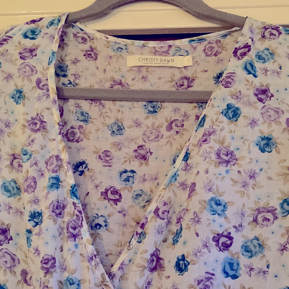 Christy Dawn White Floral Maxi Dress with Blue and Purple Print - Picture 6 of 13